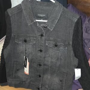 Liverpool Women's Black & Charcoal Jean Jacket